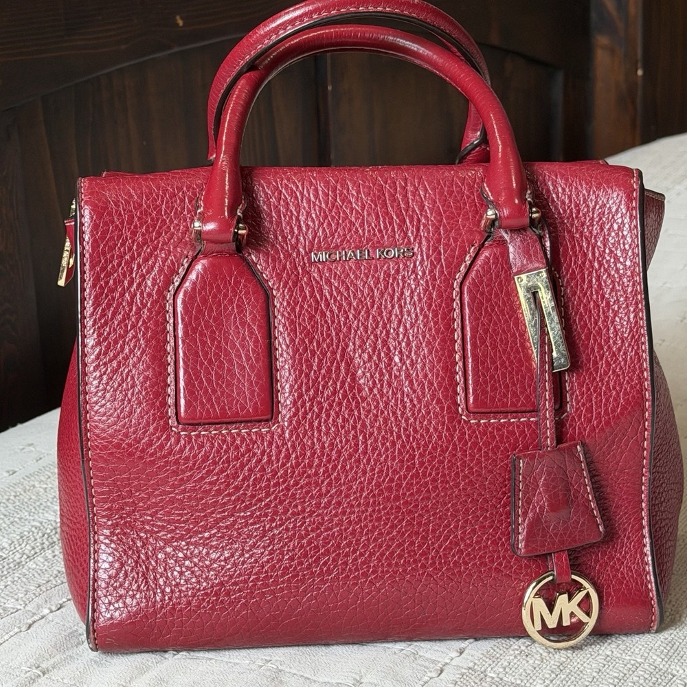 Michael Kors Selby Red Pebbled Leather